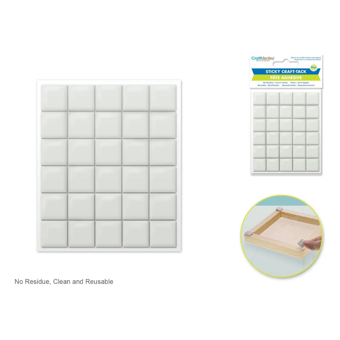 Adhesive Craft Sticky Tack Squares-1.5cm x 1.5cm 30ct