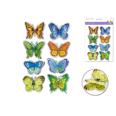 3D Pop-Ups Foil Butterflies 8pc
