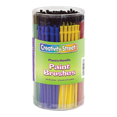 Plastic Handle Paint Brush Classroom Pack, 7" Long, 144 Brushes
