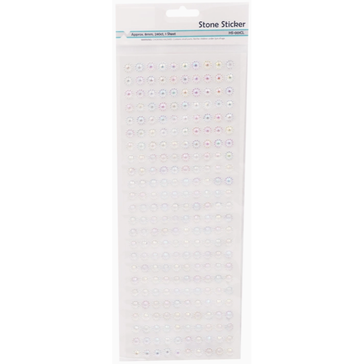 Adhesive Rhinestone Bubble Clear 8mm 240/pk