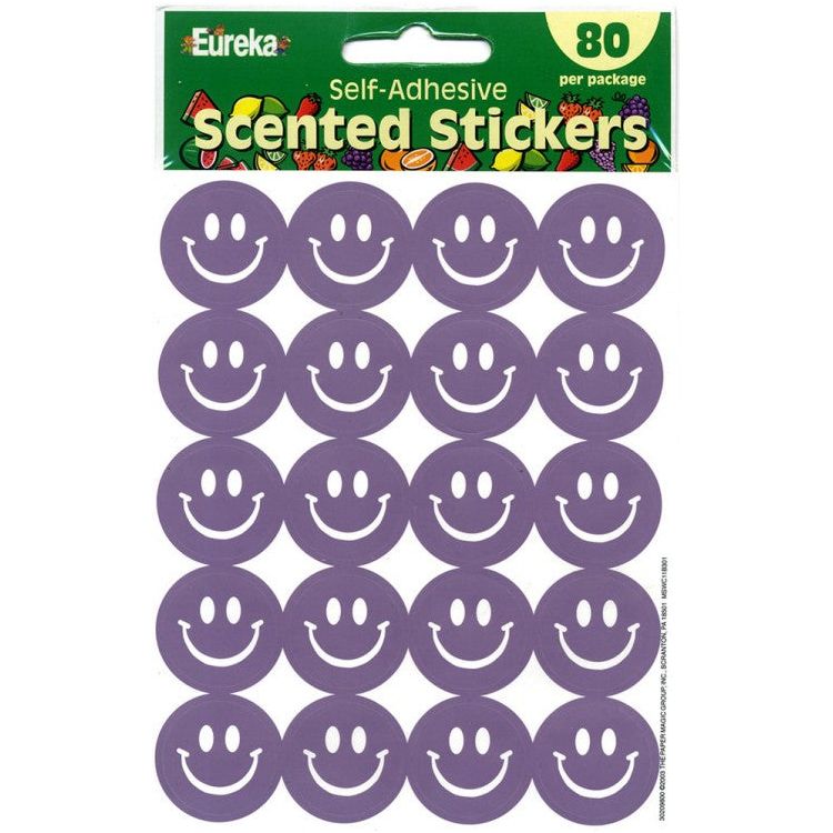 Grape Scented Smile Stickers 1" 80/pk