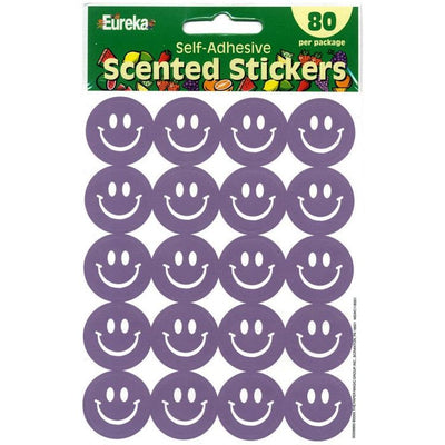 Grape Scented Smile Stickers 1" 80/pk