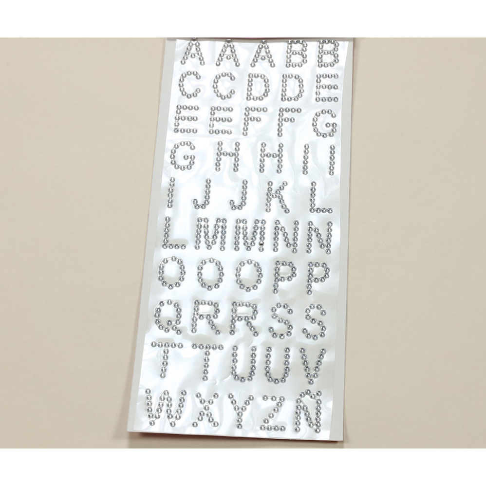 Adhesive Rhinestone Alphabet Silver 50/pk