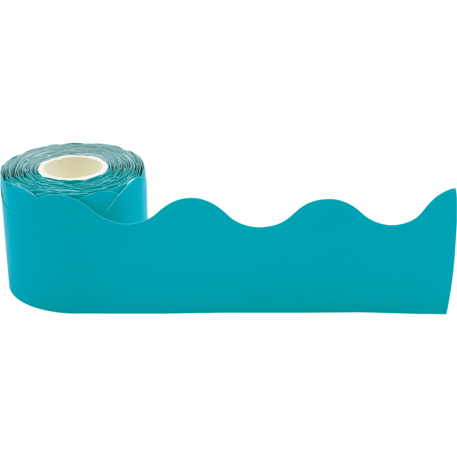 Teal Scalloped Rolled Border Trim 50ft