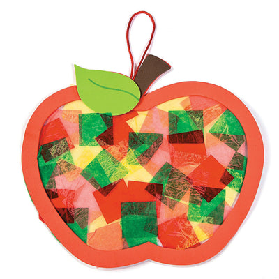 Apple Tissue Paper Acetate Sign Craft Kit 9 1/2" x 8 1/2"  Makes 12