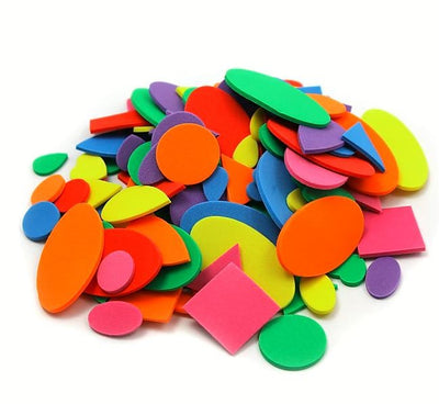 Geometric Foam Shape Bright Colors Value Pack 300/pk