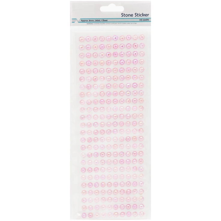 Adhesive Rhinestone Bubble Pink 8mm 240/pk