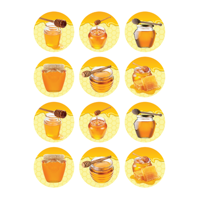 Honey Stickers 32mm Round Color Print 10/pk