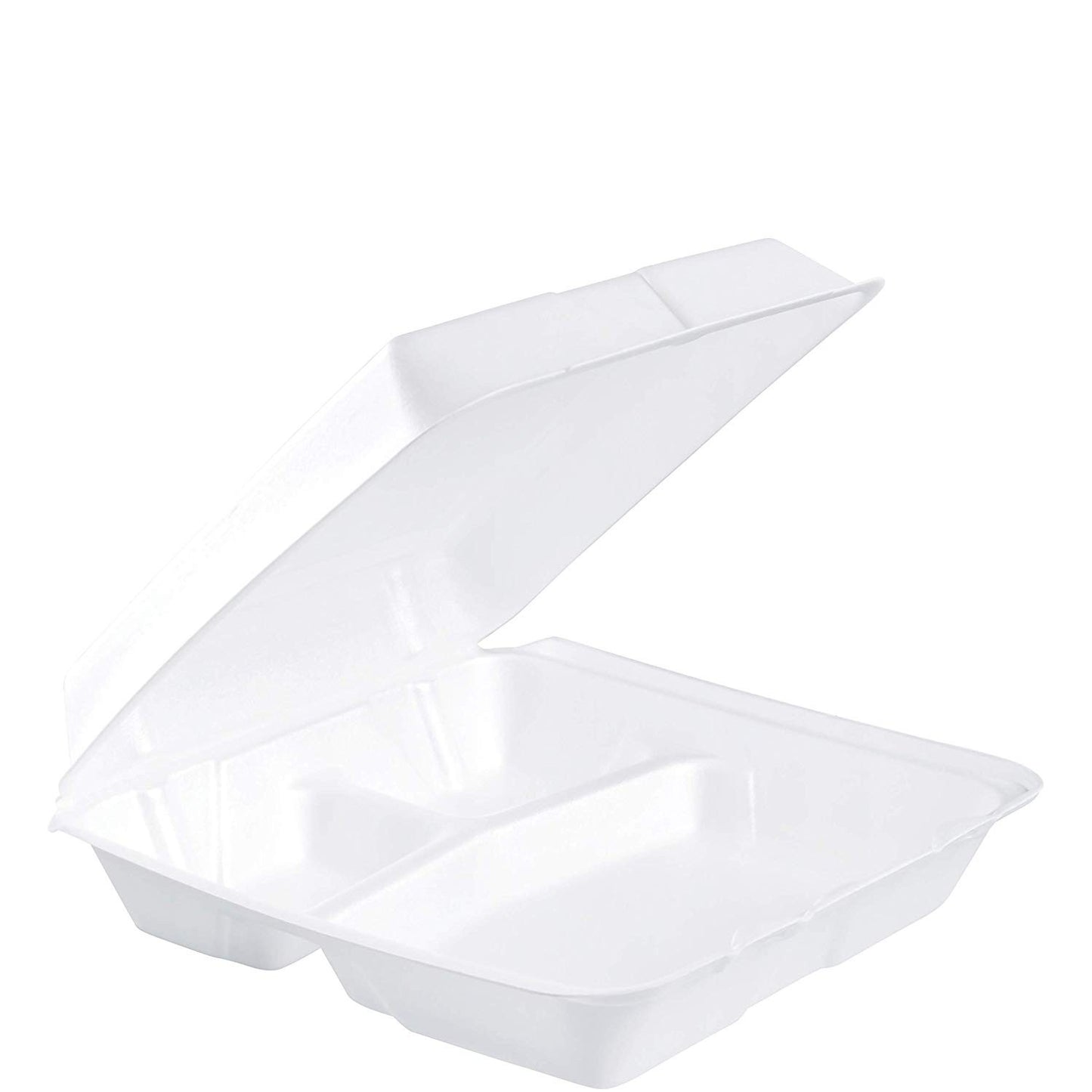 Foam Hinged Container, 9.5 in 3 Compartment 100/pk