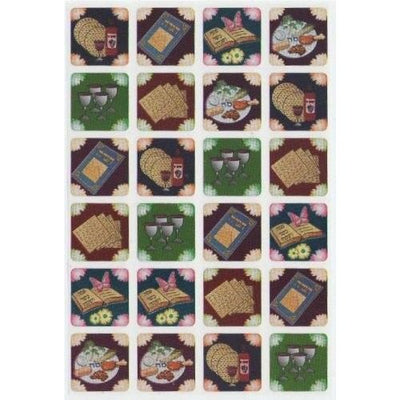 Pesach Square Stickers 1" 10/pk