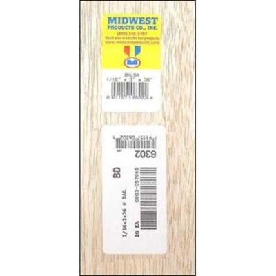 Balsa Wood 1/16 x 3 x36"