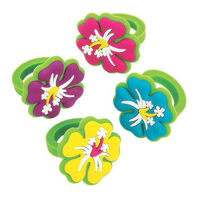 Hibiscus Rings, Assorted, 1" - 12 Pc.