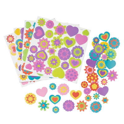 Hearts & Flowers Self-Adhesive Foam Shapes - 500 Pc.