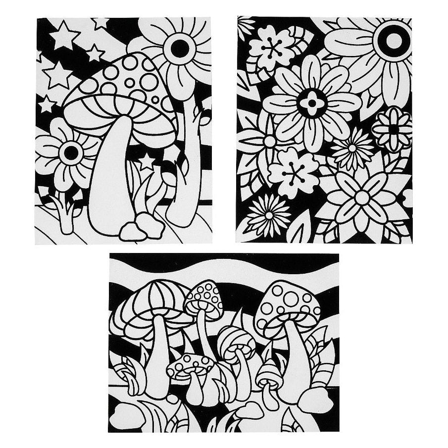 Color Your Own velvet Art Magical Environment, 8" x 11" - 12/pk