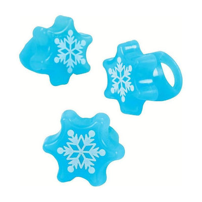 Flashing Snowflake Light Up Rings 12/pk