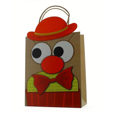 3D Purim Paper Bags (w 9.8" x D 8.1") 1/pk