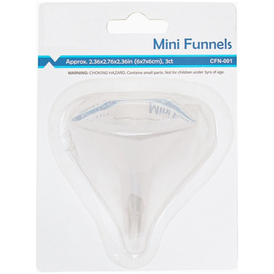 3 ct. Mini Funnels, Asst. Sizes: 1.14x1.57", 1.65"x2.24", 2.12"x2.36"