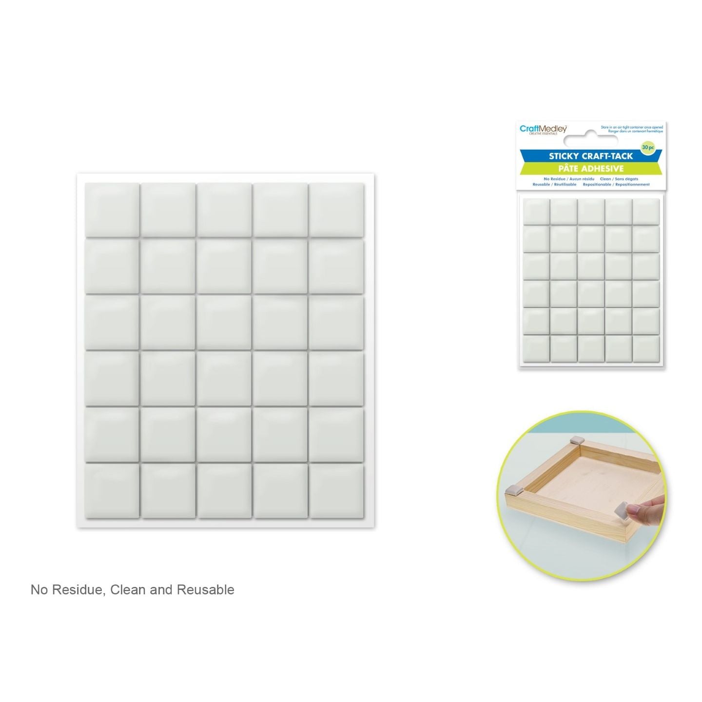 Adhesive Craft Sticky Tack Squares-1.5cm x 1.5cm 30ct