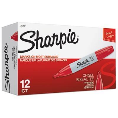 Sharpie Chisel Tip Permanent Marker (Red, 12/pk)