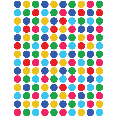 Color Coding Dot Stickers All 1/4" Assorted Round 10mm Color Print  25/pk