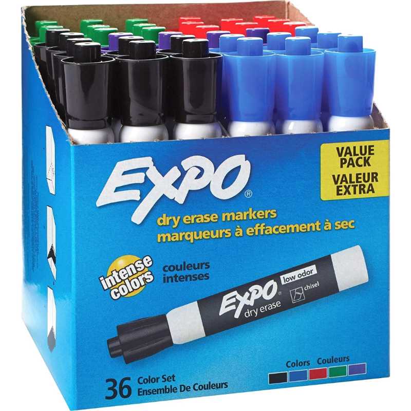 Expo Dry Erase Markers Assorted Chisel Tip (36 Pack)