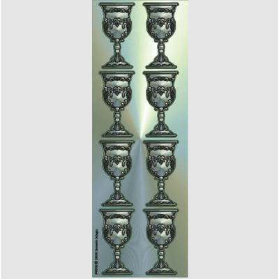 Silver Bechers Stickers 8 On A Sheet (25 Sheets)