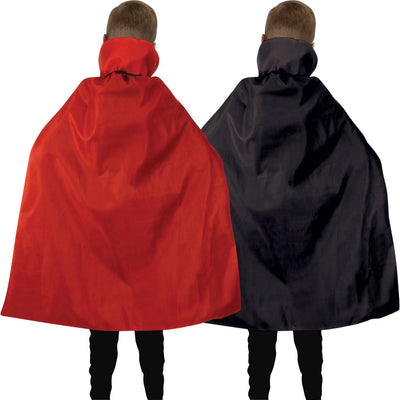 Childrens Red And Black Reversible Cape