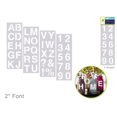 2" Alpha/ Numeric/ Symbol Stencil 6 sheet