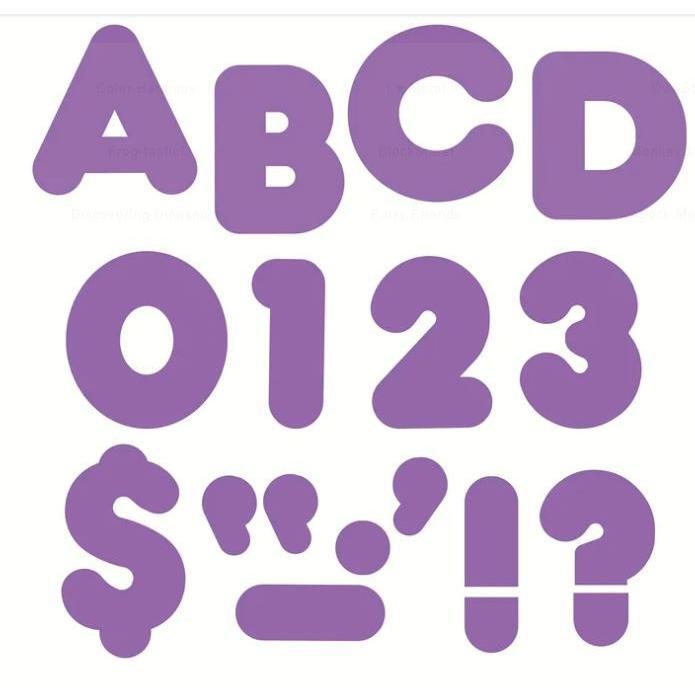 Purple Casual Uppercase Letters 4" 50/pk  (discontinued)