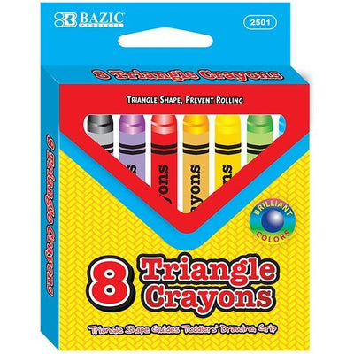 8 Color Premium Jumbo Triangle Crayons