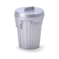 SILVER GARBAGE CAN/EMPTY