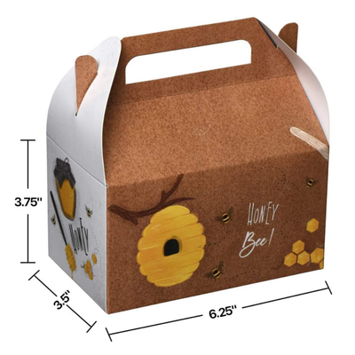 Paper Treat Boxes Honeybees 6.25" X 3.75" X 3.5" 10 Pack