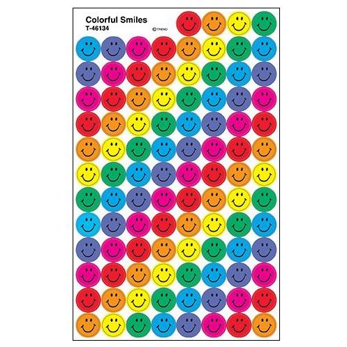 Colorful Smiles Stickers 7/16" (8 Sheets)