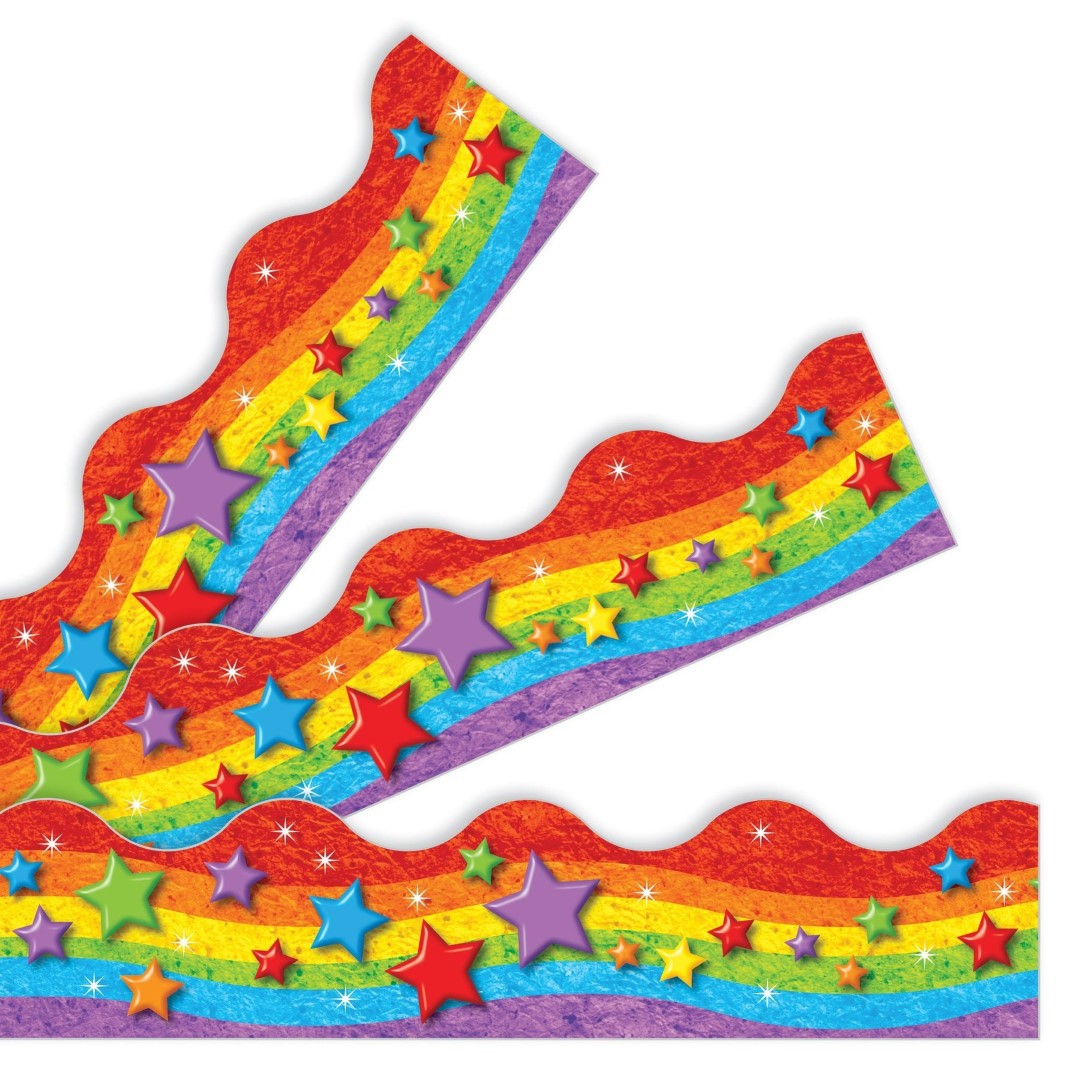 Rainbow & Stars Trimmers 2 1/4in x 39ft 12/pk