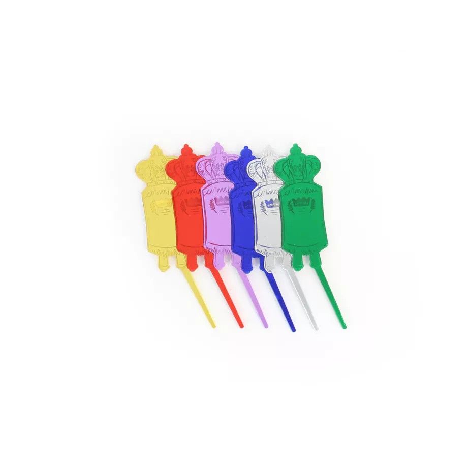 Lucite Torah Cake Toppers 0.8"x3.3" 6/pk