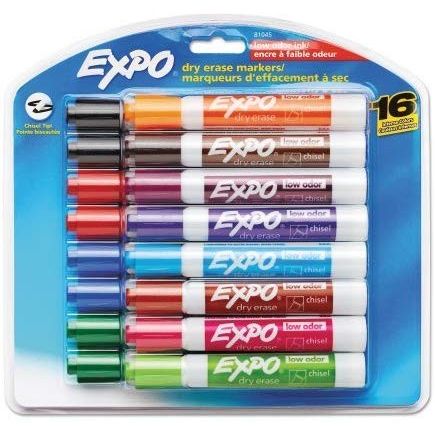 Magnetic Expo Dry Erase Markers Assorted Chisel Tip (8 Pack)