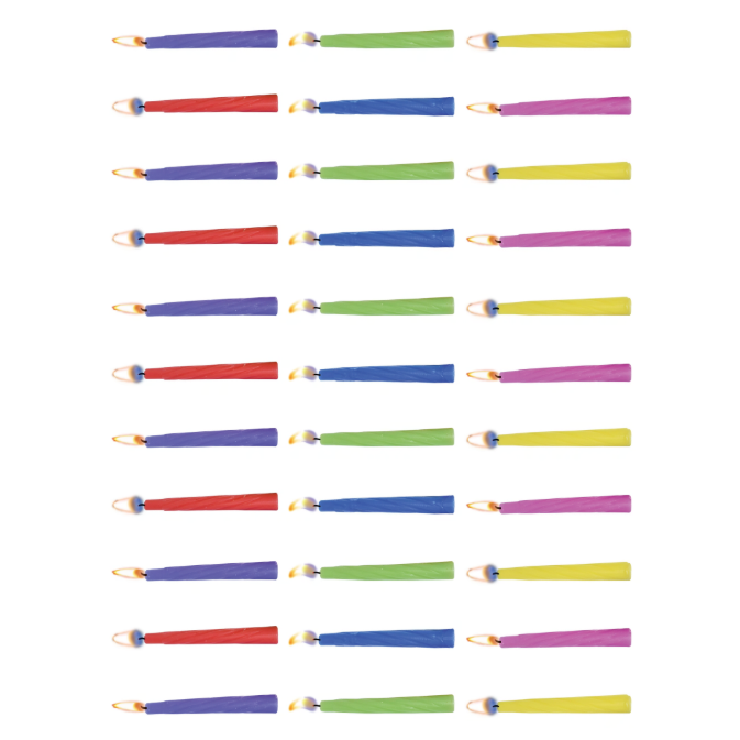 Candles Assorted Stickers Rectangle 35mm x 12mm Clear 10/pk