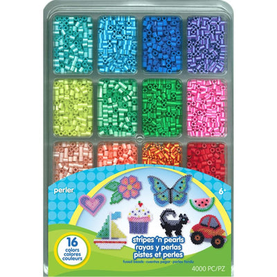 Perler Fused Bead Tray Stripes n' Pearls 4,000/Pkg