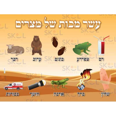 eser makkos shel mitzrayim poster 18" x 24" Laminated