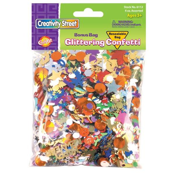 Confetti, Glittering Assortment, Assorted Sizes, 4 oz.