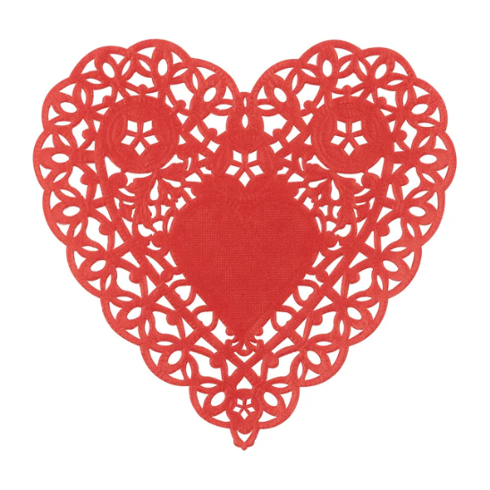 Paper Heart Doilies (Red, 4", 36 Pack)
