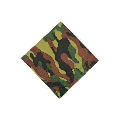 Party Camouflage Beverage Napkins 10" - 16 Pc.