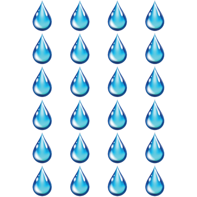 Raindrop Stickers 1" Round 25mm Clear 10/pk