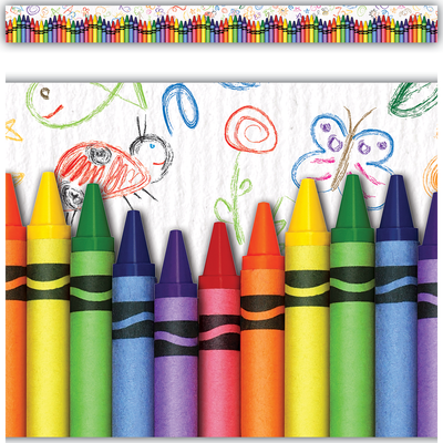 Crayons Straight Border 3" x 35" 12/pk