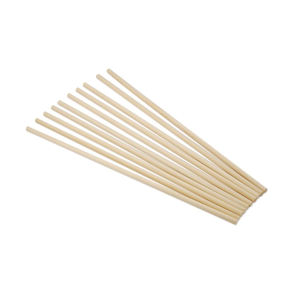 Wooden Dowel Sticks 1/4" x 12" 10/pk