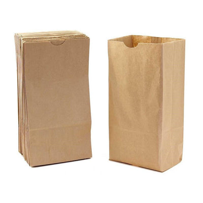 Gusseted Paper Bags (Large 6" X 3.5" X 11", Natural/ Kraft, 100)