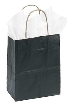 Paper Bags Black Medium 7.5" x 3.5" x 9" 12/pk