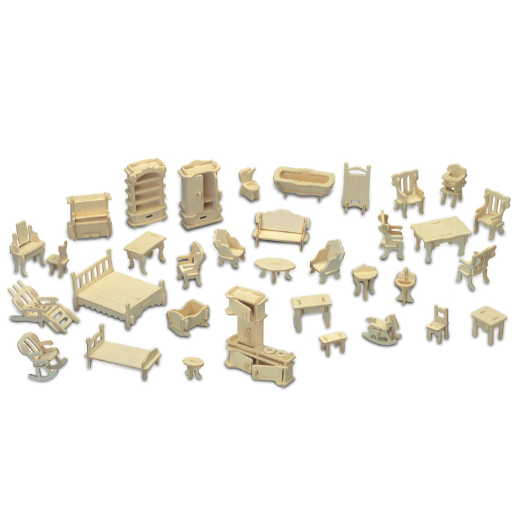 Dollhouse Furniture Large Set 3D Puzzle