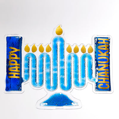 Flowy Fun Menorah Toy, Filled With Blue Glitter 8.07" x 0.20" x 6.88"