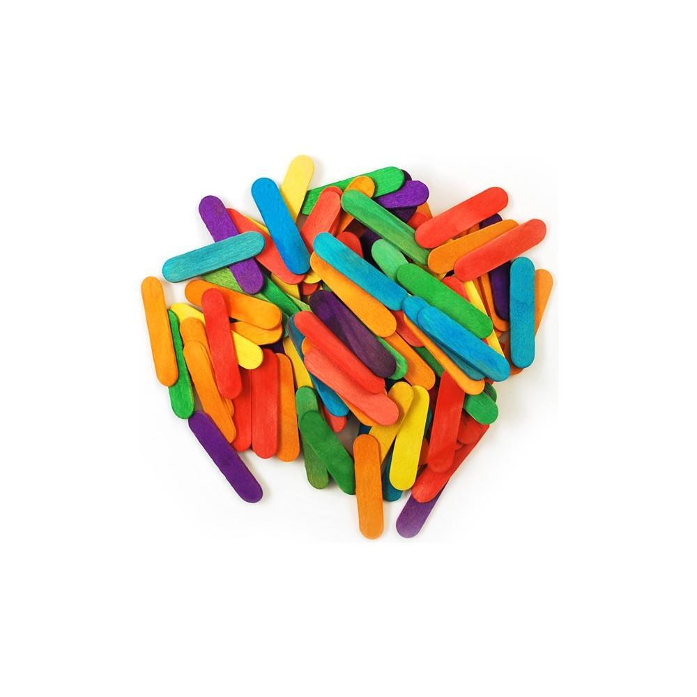 Mini Craft Sticks Colored 2.4" x .31" 100/pk